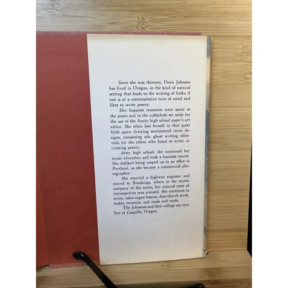 A Cloud of Summer And Other New Haiku First Edition Doris Johnson Hardcover 1967